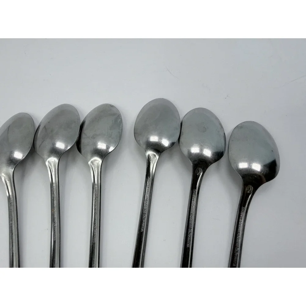 Stainless Oneida Roger's Strathmore Lot Of 9 Iced Tea Spoons